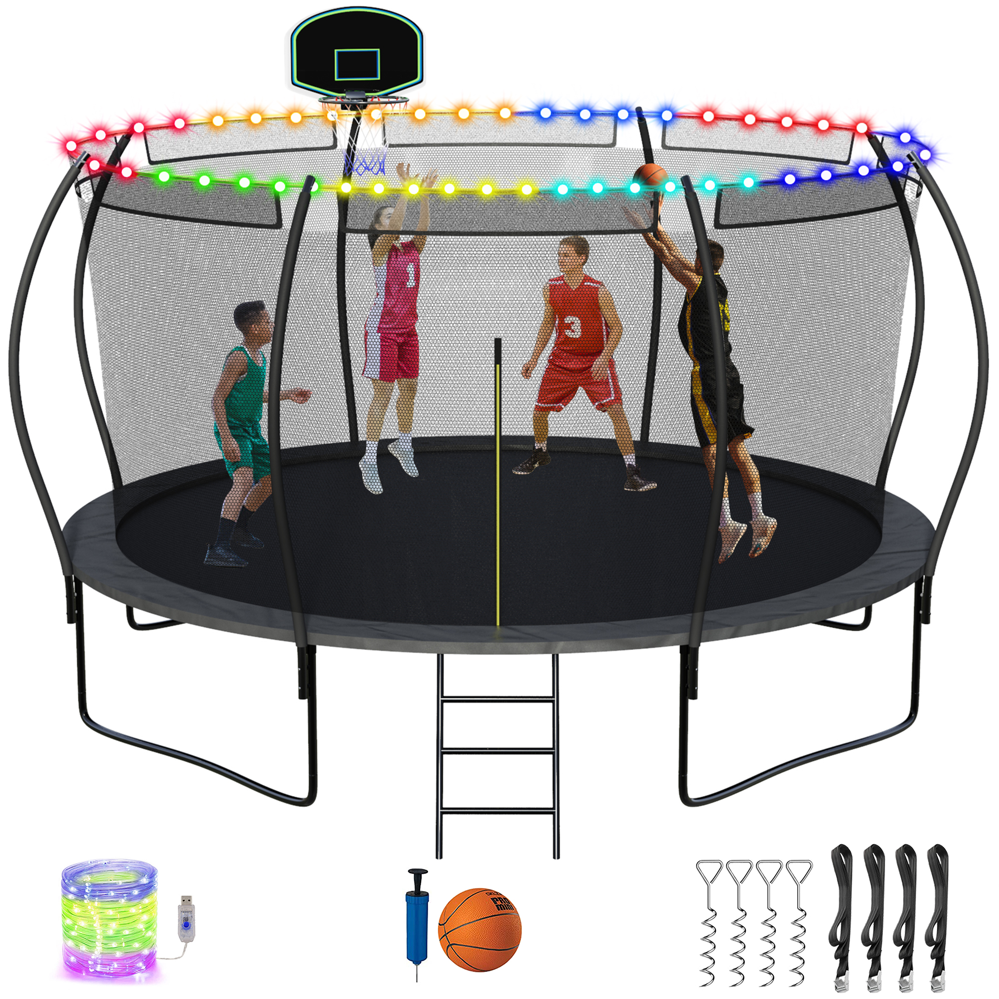 KOFUN Trampoline 14FT, 1400LBS Trampoline for Adults, Hold 79 Kids, No