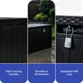 thumbnail image 5 of Uforic 134 Gallon Waterproof Resin Deck Storage Box with Lockable Lid, 2-Seater Patio Bench for Outdoor Cushions Garden Tools Pool Supplies, Black, 5 of 9