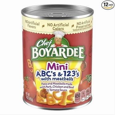 Pack of 2 Chef Boyardee Mini-Bites ABC's & 123's with Meatballs, 15 Oz, 1 Count