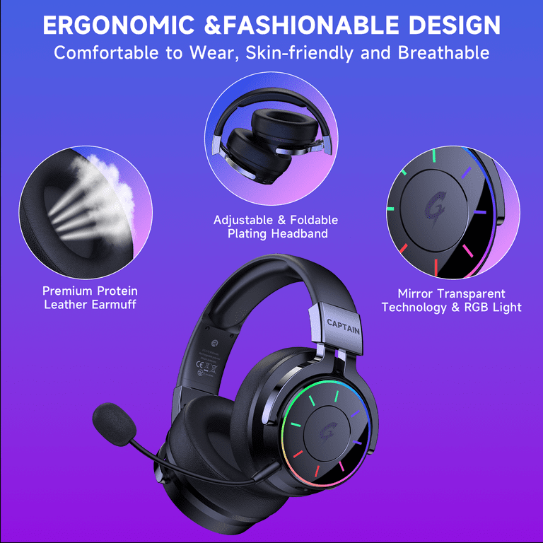 AYEDLOE Wireless Gaming Headset with Microphone for PS5 PC Switch