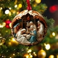 thumbnail image 5 of Djunllk Christmas Nativity Scene Ornaments Acrylic 2D Flat Jesus Religious Christmas Decorations Hanging Christmas Tree Ornament for Holiday, Party, Home, 5 of 9