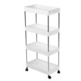 thumbnail image 3 of Estante de almacenamiento para baño, inodoro, cocina, organizador móvil que ahorra espacio, carrito clásico, blanco, 4 capas, 3 of 11