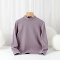 thumbnail image 5 of YOUYEDIAN Boys Turtleneck Long Sleeve Shirts Kids Fleece Mock Neck Base Layer Top Casual Soft Comfy Versatile Sweater Sweatshirt (Light Purple, 9-10 Years), 5 of 5