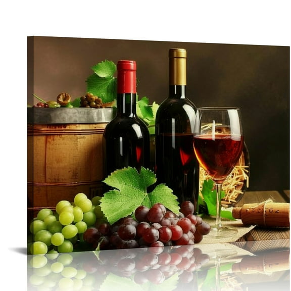 JRXY Grape Wine in Bottle Cups Wall Art Painting The Picture Print On Canvas Food Pictures for Home Decor Decoration Gift picture 3