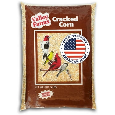Valley Farms Cracked Corn Wild Bird Food for Outside Ducks, Geese, and Birds (5 LBS)