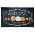 thumbnail image 2 of Natco Welcome To Our Home Outdoor Doormat, 18" x 30", Black with Fall Pumpkins & Leaves, 2 of 8