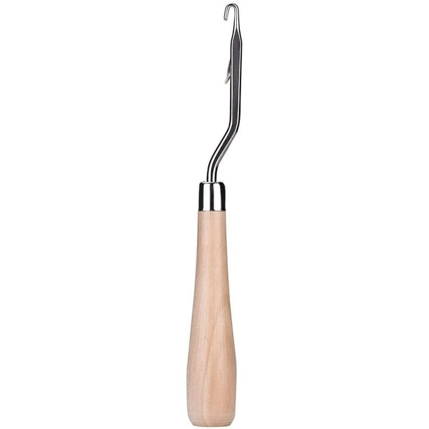 6.5 Inch Wooden Bent Latch Hook Tool, Set of 3 