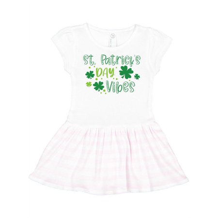 

Inktastic St. Patrick s Day Vibes with Clovers Gift Toddler Girl Dress