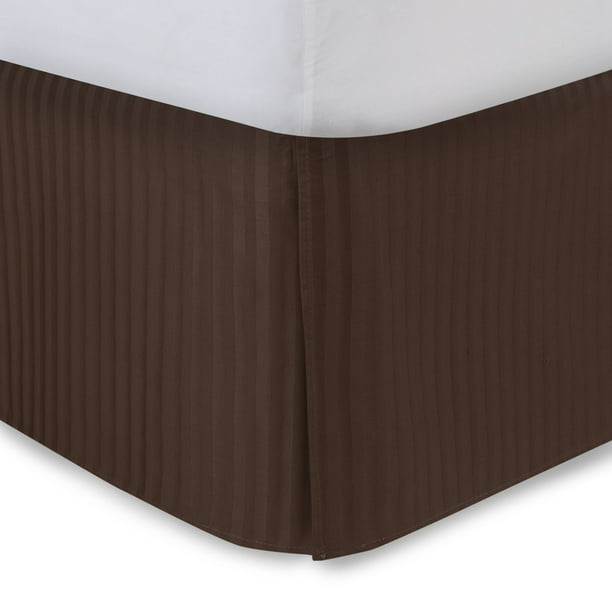 Brown Bed Skirt Queen Bed Skirt 21 Inch Drop, Tailored ...