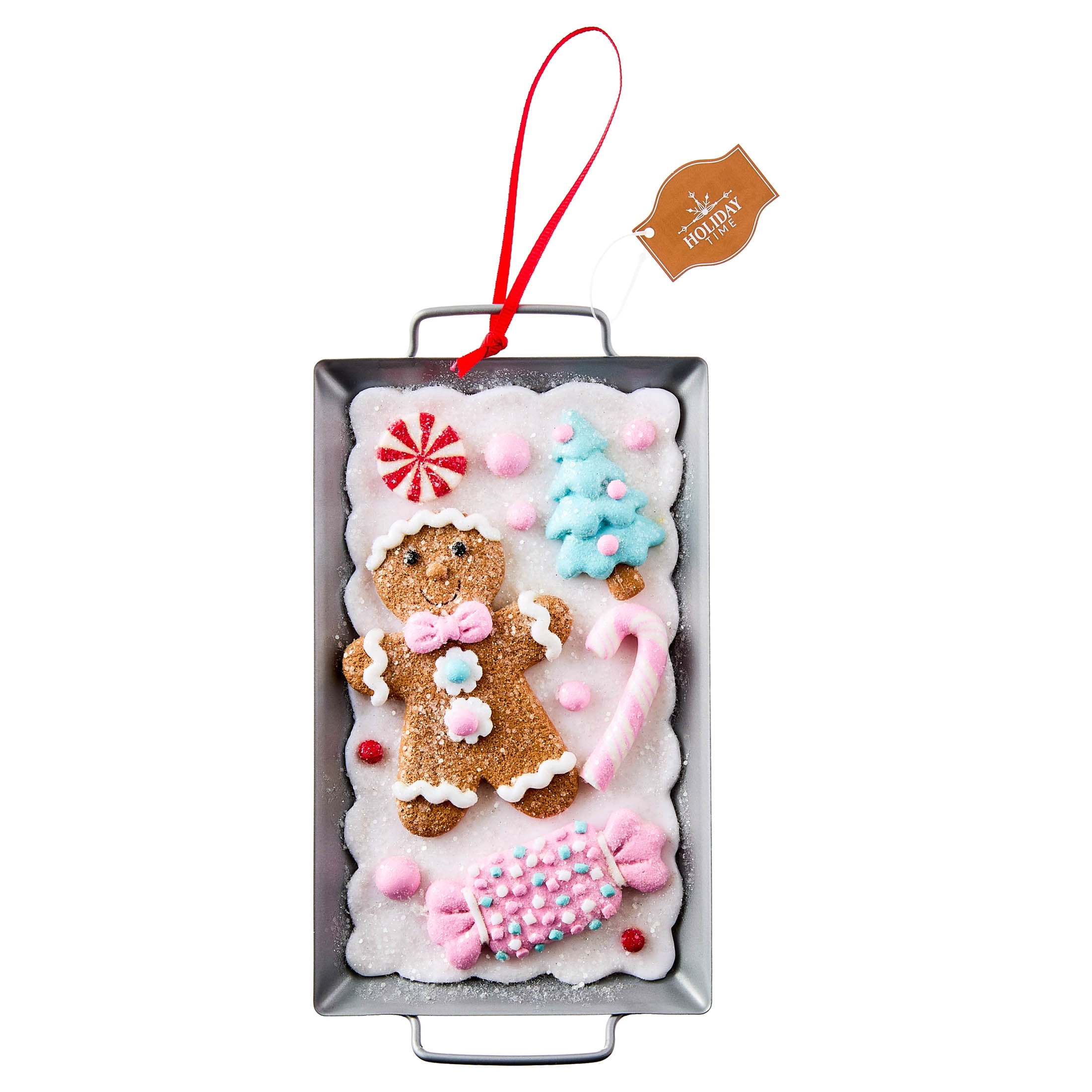 Multicolor Clay Dough Jumbo Gingerbread Baking Christmas Ornament, 7.3", by Holiday Time