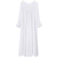 thumbnail image 5 of Camisón de algodón de manga larga para mujer, vestido largo de otoño e invierno, ropa de casa de princesa dulce, pijama largo holgado de talla grande estilo palacio, pijama de algodón para, 5 of 5