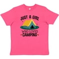 thumbnail image 3 of Inktastic Just a Girl Who Loves Camping Youth T-Shirt, 3 of 5