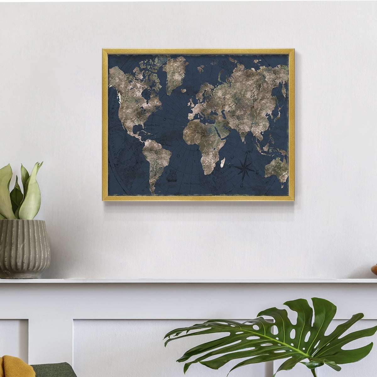Navy Atlas by CAD Designs - Restickable Framed Giclée Print