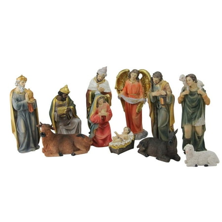 11 Piece Multicolored Resin Nativity and Epiphany Set 8"
