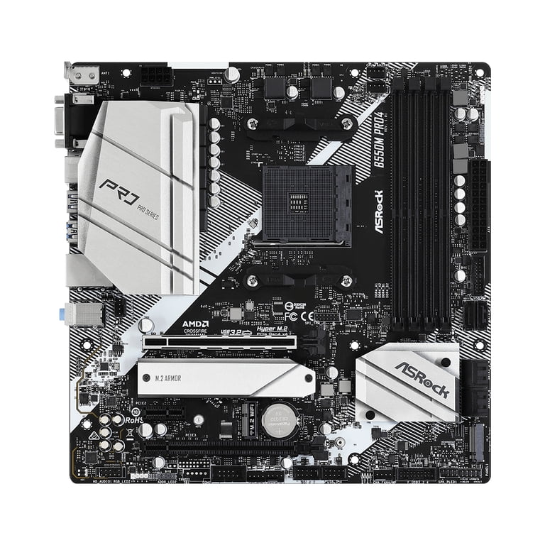Asrock AMD B550M Pro4 Gaming PC Motherboard, Socket AM4, Micro ATX