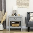 thumbnail image 6 of HOMCOM Vintage Farmhouse Side Table with Storage, Set of 2, Gray, 6 of 9