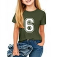 thumbnail image 5 of TEAJOPSUU Boys Girls Short Sleeve Athletic Shirts Number 6 Jerseys Crew Neck T-Shirts Moisture-Wicking Sports Uniforms,Basketball,Football Tees B-Olive Green, 5 of 6