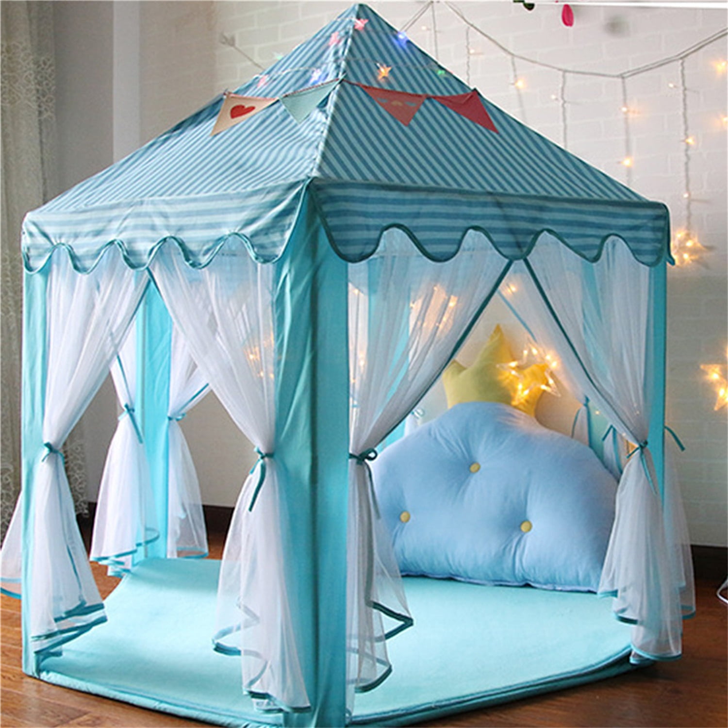Kids Play Tents for Girls, Princess Castle Toy Tent, Toddler Children Play House, Hexagon 55''x53'' Kids Play Tents for Girls, Princess Castle Toy Tent, Toddler Children Play House, Hexagon 55''x53''