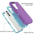 thumbnail image 2 of Samsung Galaxy S22 / S22 Plus case, Takfox 3 in 1 Dual Layer Shockproof Drop Protection Outdoor Sports Hybrid Bumper Rubber Cover Defend Matte Phone Case,Purple, 2 of 7
