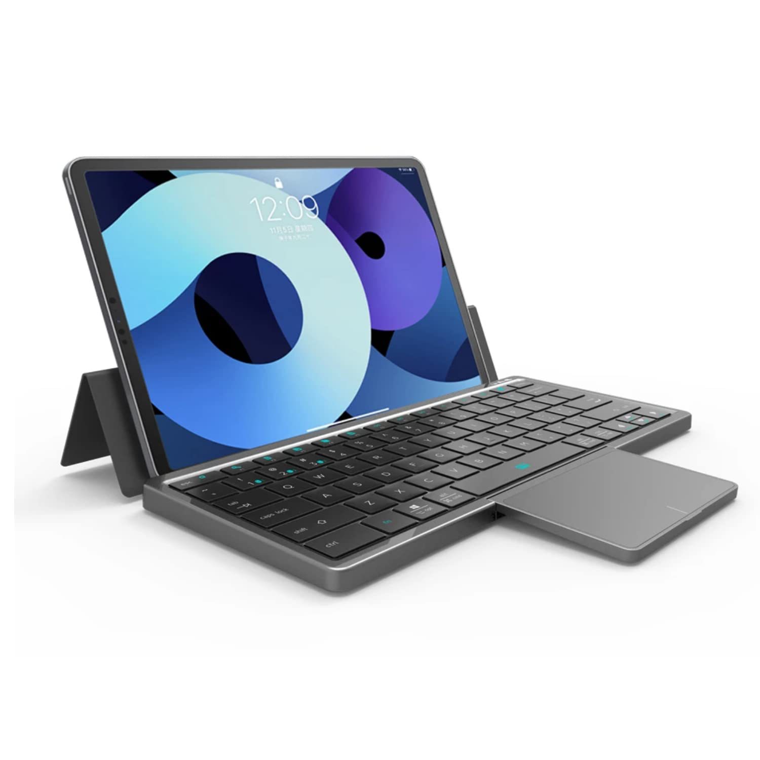 MiFuny Wireless Bluetooth Keyboard Tablet Phone Computer with PU Leather Hidden Touchpad Bluetooth Portable Keyboard