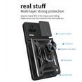 thumbnail image 2 of Sturdy Case for Xiaomi Poco F4 5G with Slide Camera Window, Heavy Duty Protection Phone Cover Case with Ring Stand for Xiaomi Poco F4 SJ Green, 2 of 8