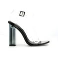 thumbnail image 3 of Cape Robbin Maria-2 Black Square Clear Block High Heel Transparent Open Toe Pump (Black Square, 9), 3 of 6