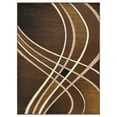 thumbnail image 2 of HR Swirls Pattern Area Rug 5x7 Geometric Pattern Modern Brown Chocolate Carpet Comfy shed Free Stain Resistant, 2 of 7