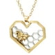 thumbnail image 2 of Collar para mujer, joyería para mujer, joyería para mujer, colgante de panal de abeja en forma de corazón de moda, collar de abeja de oro real, collar de abeja de animales pequeños, 2 of 5