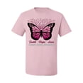 thumbnail image 2 of Wild Bobby Faith Hope Love Butterfly Ribbons Breast Cancer Awareness Men Tee, Light Pink, 4X-Large, 2 of 6