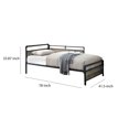thumbnail image 4 of Benjara Industrial Pipe Design Metal Daybed with Wooden Panels, Black, 4 of 4
