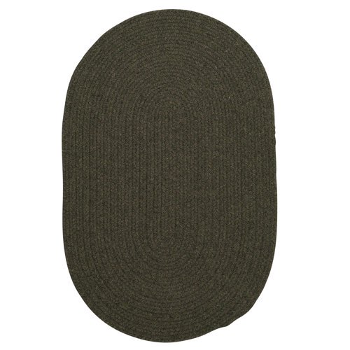 WL55R024X048 Bristol - Olive 2'x4' Rug, 75% Polypropylene/25% Wool - Oval.