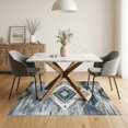 thumbnail image 3 of ODIKA 5'x7' Washable Area Rug Non-Slip, Low Pile, Stain Resistant Cream Motif Vintage Abstract Lattice Faded Farmhouse Boho Academia for Guest Room, Lounge, Apartment, 3 of 7