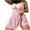 Pink, variant on Two Piece Plus Size Tankini Swimsuits for Women Back Cross Hem Eyelet Flowy Bathing Suits with Shorts Tummy Control Swimwear