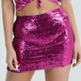 thumbnail image 2 of Ediodpoh Glitter Skirts for Women Shiny Sequined Mini Skirts for Night Out Party Dance Performance and Stage Show Mini Skirts for Women Hot Pink One Size, 2 of 6