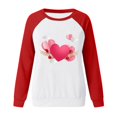 thumbnail image 3 of WILLBEST Hoodie Femme Imprimé Saint-Valentin avec Manches à Épaules et Col Rond Sans Chapeau Chandail à Capuchon Décontracté Haut Chandail à Capuchon Fin, 3 of 3