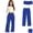 Blue-B, variant on Kids School Uniform Pants For Girls Skinny Fit Kids Dress Pants With Pockets Straight Pants Boys Red Uniform Pants Back To School Clothes For Teen Girls Kids Clothes For Girls 7-8 Years