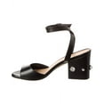 thumbnail image 2 of Stuart Weitzman Allshine Block 75 Leather Sandal, 7, Black, 2 of 5