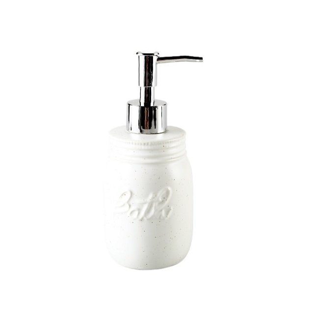 Dispensador de jabón de 10,1 oz Tarro de cerámica con bomba plateada Dispensador de loción y jabón Jabón líquido lindo y compacto o loción corporal for manos Dispensador recargable