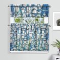 thumbnail image 2 of Kitchen Curtains 36 Inch Short - 3 Panel Set, Shark Whale Dolphin Ocean Theme, Rod Pocket Window Curtain, 100% Polyester for Nautical Farmhouse Kitchen, Easy Wash, 2 of 6