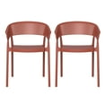thumbnail image 2 of WestinTrends Playa Outdoor Modern Stackable Plastic Resin Patio Dining Armchair (Set of 2), Red, 2 of 13
