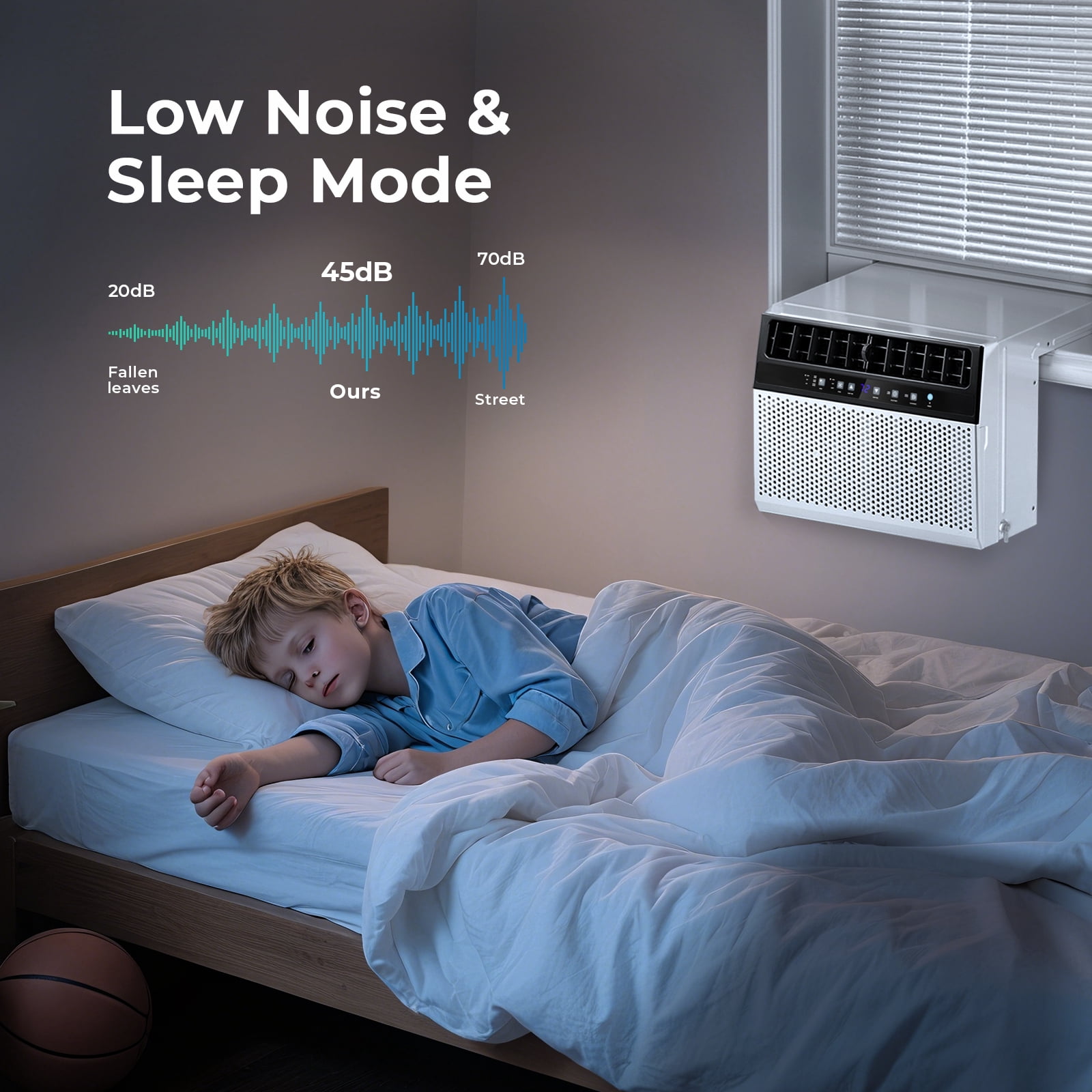 12000 BTU U-Shaped Window Air Conditioner Unit Cools up to 550 Sq.Ft. with 6 Modes 24H TimerUltra Quiet Window AC Units with Full Window ViewEnergy SavingEasy to InstallWhite