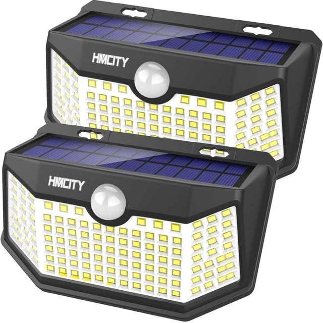 Luces solares al aire libre 120 LED con reflector de luces, HMCITY HMCITY