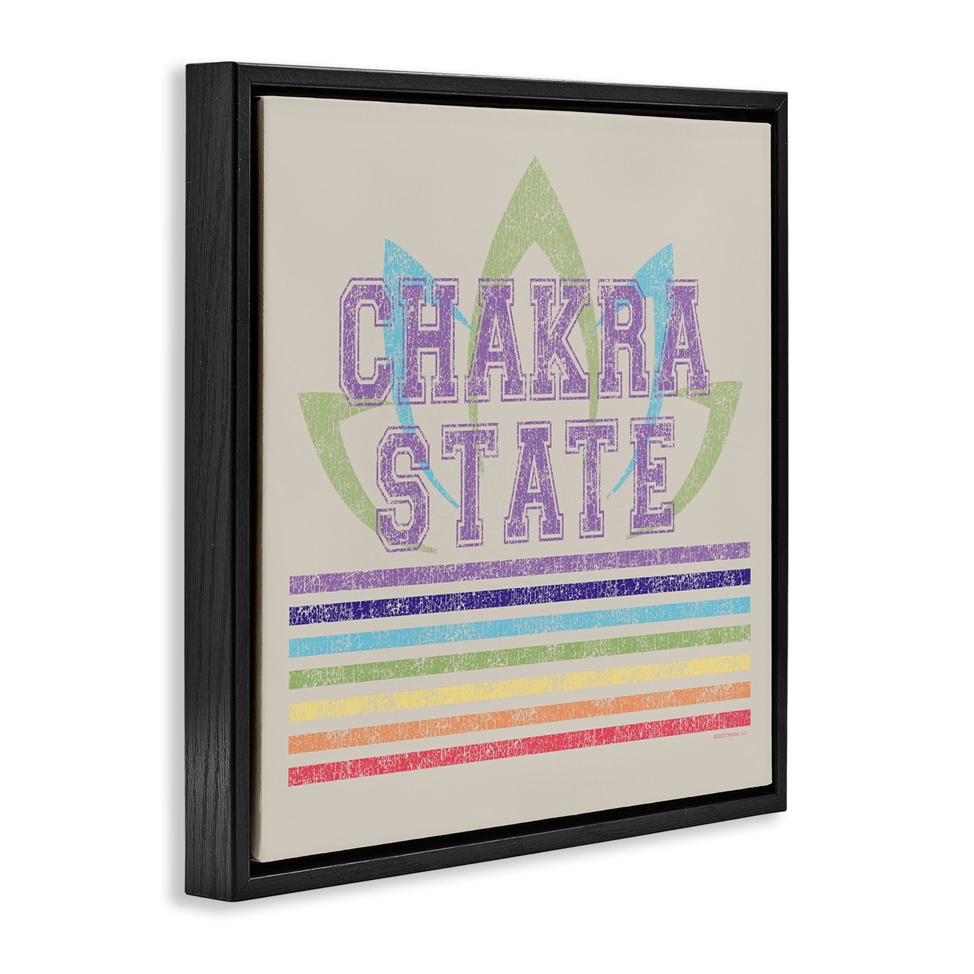 Stupell Industries Vintage Chakra State Novelty & Humor Painting Black Floater Framed Canvas Art Print Wall Art, 18 x 18