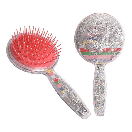 Packed Party Disco Nylon Tooth 8.25" Round Detangling Hair Brush, Multi-color