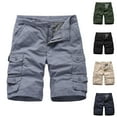 thumbnail image 3 of Mens Utility Loose Fit Twill Cotton Multi Pocket Cargo Shorts Outdoor Wear Summer 2025 Work Short Pants no Belt Army Green,M, 3 of 3