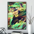 thumbnail image 3 of Póster autoadhesivo de One Piece Zoro Luffy, papel tapiz de dibujos animados para decoración del hogar, pintura impresa, arte de pared de anime, clásico, sangre caliente, 3 of 5