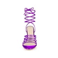 thumbnail image 6 of BLISSFUL STEP Women's Lace Up Strappy Slingback Stiletto High Heel Sandals Purple 6, 6 of 8