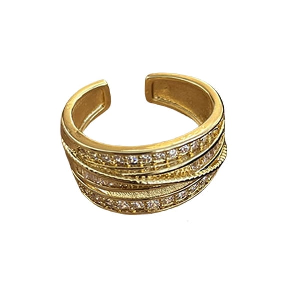 lanema Elegant Gold and Silver Stackable Rings Set for Women 14K Gold Plated with Zirconia Portable for Everyday Wear