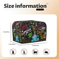 thumbnail image 5 of 1pc, Toaster Cover, Novelty Coffee Theme Toaster Cover Washable Dustproof Brown Kitchen Small Appliance Cover with Top Hook, Fits Standard 2 Slice Toaster, 5 of 6
