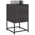 thumbnail image 4 of vidaXL Bedside Cabinet Black Steel Medium Bedside Cabinet Rectangular, 4 of 5